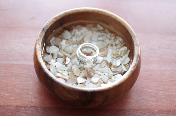 Wooden Ring Dish- Shells