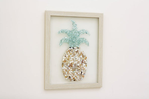 Pineapple Sea Glass Resin Art, 15.5x12.5