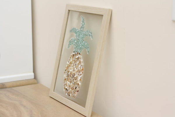 Pineapple Sea Glass Resin Art, 15.5x12.5