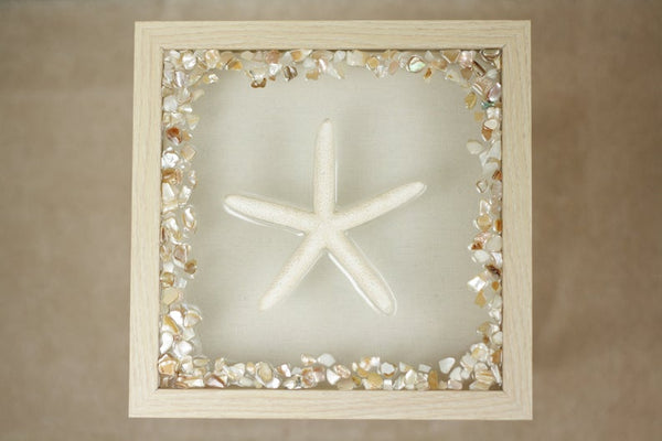 Starfish and Shells Resin Art, 10x10