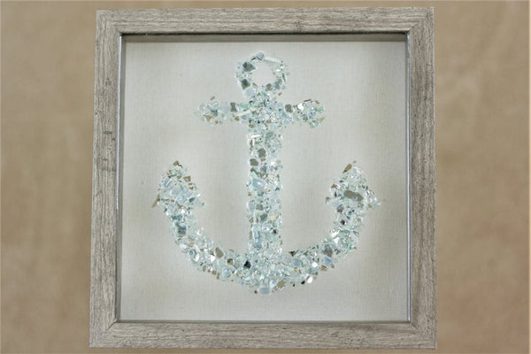 Anchor Sea Glass Resin Art (Turquoise), 10x10