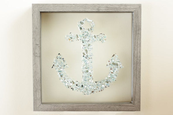 Anchor Sea Glass Resin Art (Turquoise), 10x10