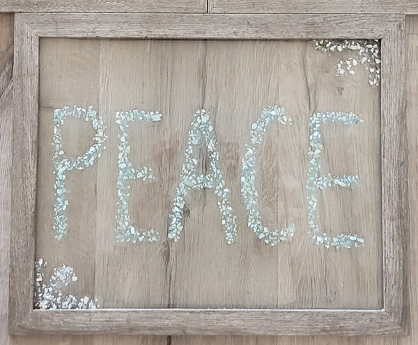 Christmas "PEACE" Word Resin Art, 12.5x15.5