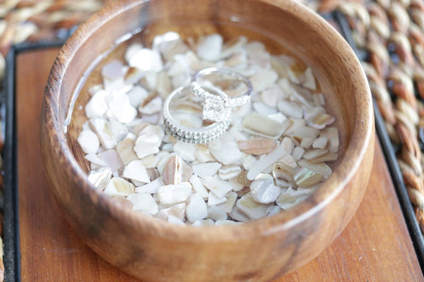 Wooden Ring Dish- Shells