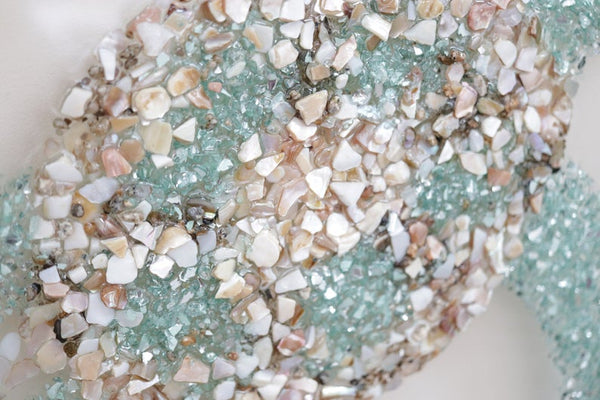 Large Turtle Sea Glass Resin Art, 22x18