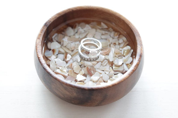 Wooden Ring Dish- Shells
