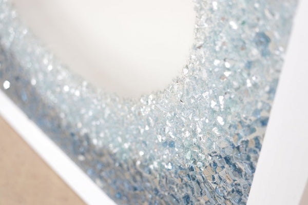 Large Wave Sea Glass Resin Art, 18x22