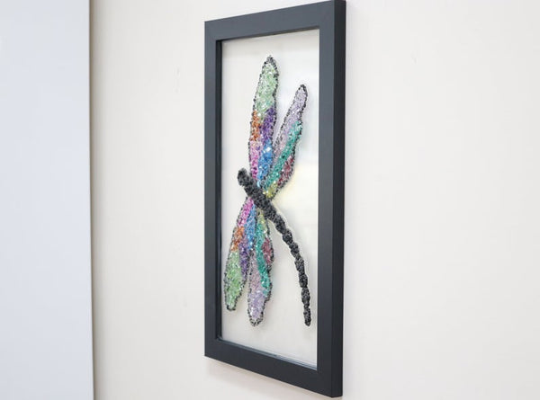 Large Dragonfly Glass Resin Art, 20x12