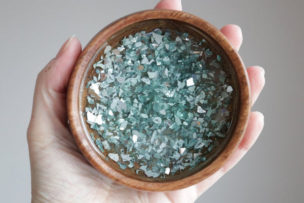 Wooden Ring Dish- Turquoise and Light Blue