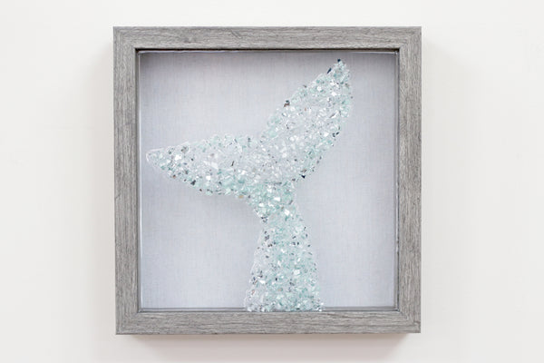 Whale Tail Sea Glass Resin Art, 10x10