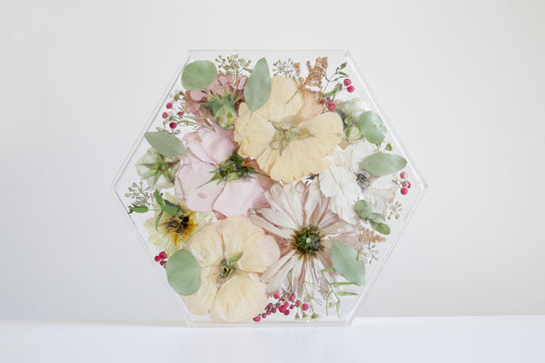 LOCAL PICKUP ONLY- Custom Floral Preservation Box 11 Inch Hexagon