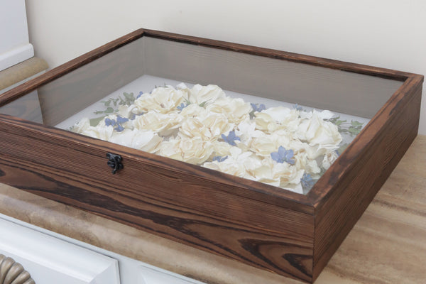 LOCAL PICKUP ONLY- Custom Framed Floral Preservation Shadow Box 16x20