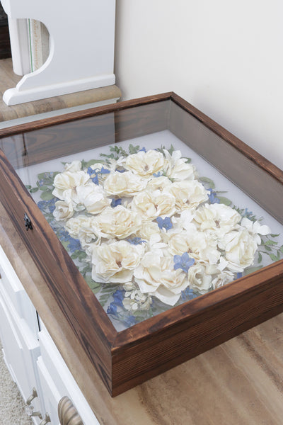 LOCAL PICKUP ONLY- Custom Framed Floral Preservation Shadow Box 16x20