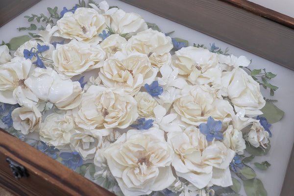LOCAL PICKUP ONLY- Custom Framed Floral Preservation Shadow Box 16x20