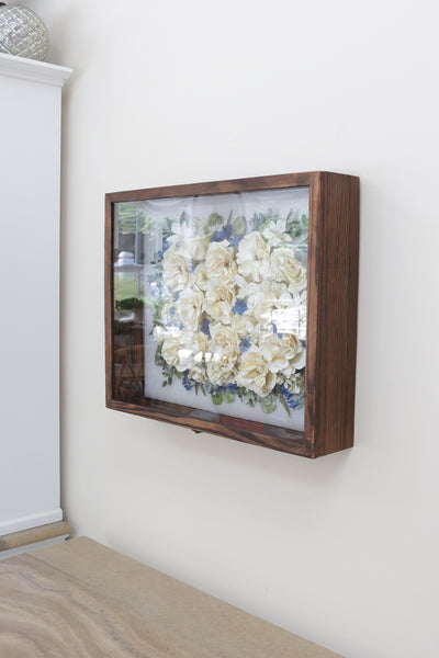 LOCAL PICKUP ONLY- Custom Framed Floral Preservation Shadow Box 16x20