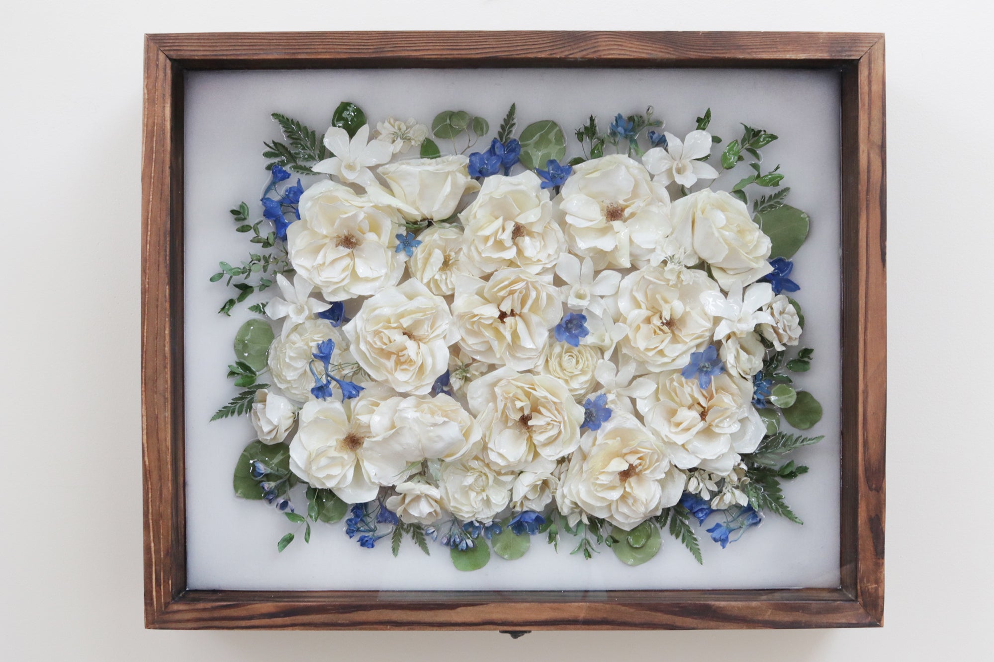 LOCAL PICKUP ONLY- Custom Framed Floral Preservation Shadow Box 16x20