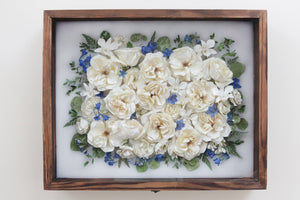 LOCAL PICKUP ONLY- Custom Framed Floral Preservation Shadow Box 16x20