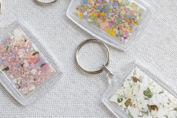 LOCAL PICKUP ONLY- 2 Pack- Custom Floral Preservation Keychains