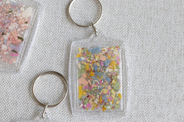 LOCAL PICKUP ONLY- 2 Pack- Custom Floral Preservation Keychains