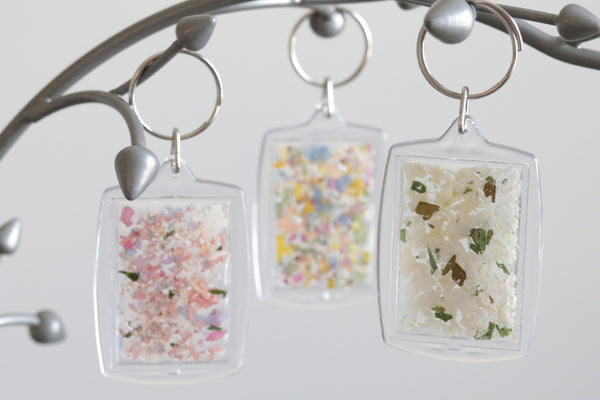 LOCAL PICKUP ONLY- 2 Pack- Custom Floral Preservation Keychains