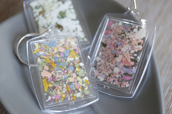 LOCAL PICKUP ONLY- 2 Pack- Custom Floral Preservation Keychains