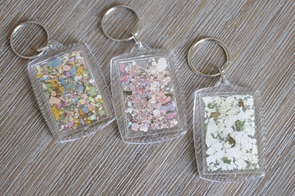 LOCAL PICKUP ONLY- 2 Pack- Custom Floral Preservation Keychains