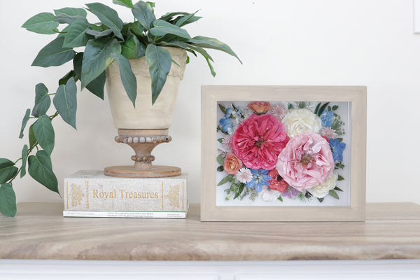 LOCAL PICKUP ONLY- Custom Framed Floral Preservation Shadow Box 10x12