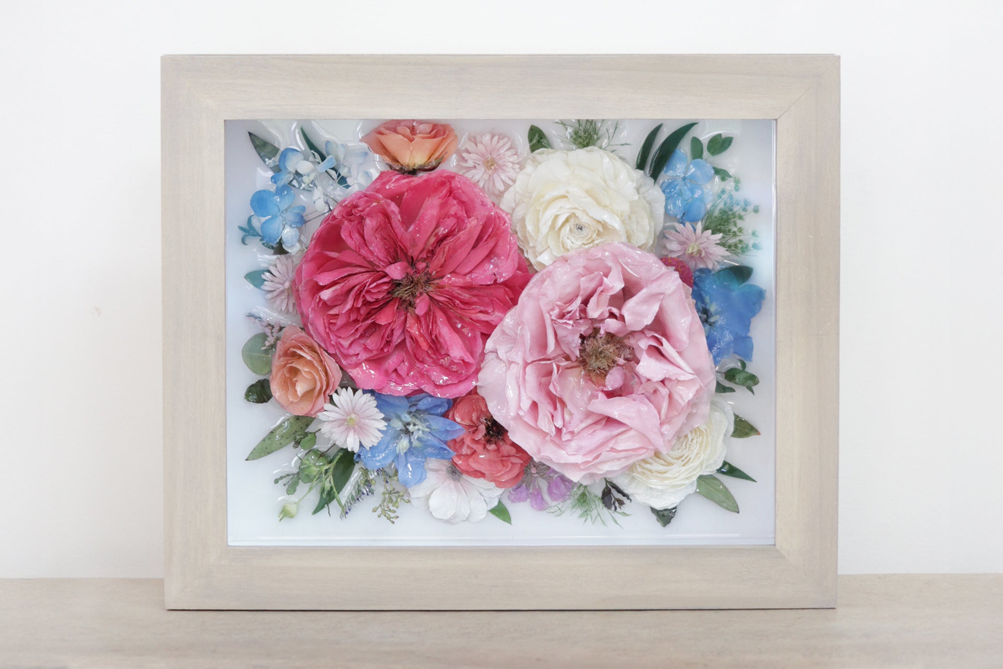 LOCAL PICKUP ONLY- Custom Framed Floral Preservation Shadow Box 10x12