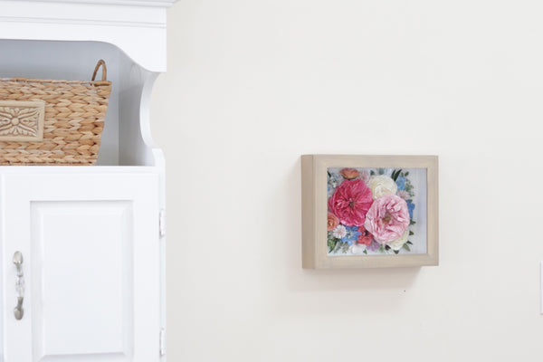 LOCAL PICKUP ONLY- Custom Framed Floral Preservation Shadow Box 10x12