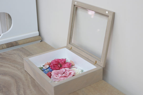 LOCAL PICKUP ONLY- Custom Framed Floral Preservation Shadow Box 10x12