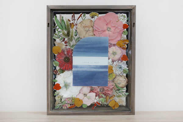 LOCAL PICKUP ONLY- Custom Framed Floral Preservation Shadow Box 10x12 (with Airbrush Color-Correction)