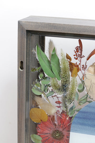 LOCAL PICKUP ONLY- Custom Framed Floral Preservation Shadow Box 10x12 (with Airbrush Color-Correction)
