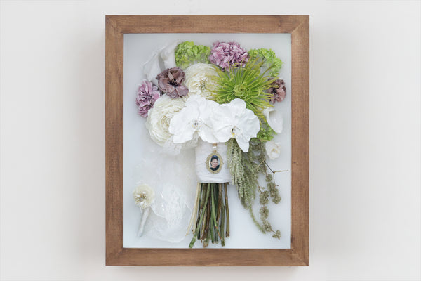 LOCAL PICKUP ONLY- Custom Framed Floral Preservation Shadow Box 10x12 (with Airbrush Color-Correction)