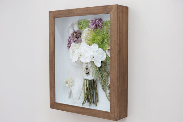 LOCAL PICKUP ONLY- Custom Framed Floral Preservation Shadow Box 10x12 (with Airbrush Color-Correction)