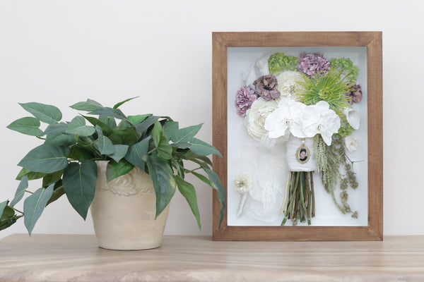 LOCAL PICKUP ONLY- Custom Framed Floral Preservation Shadow Box 10x12 (with Airbrush Color-Correction)