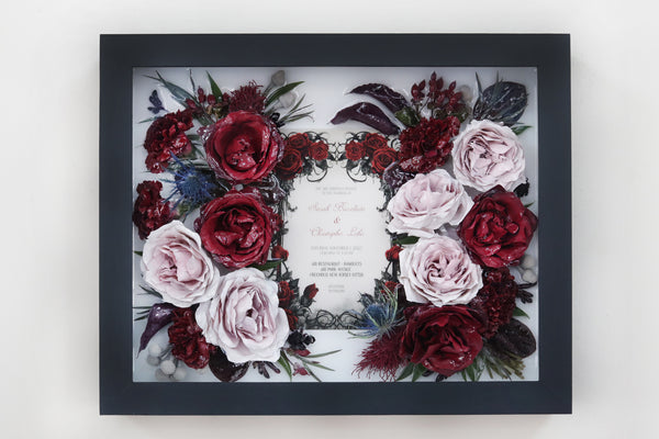 LOCAL PICKUP ONLY- Custom Framed Floral Preservation Shadow Box 10x12 (with Airbrush Color-Correction)