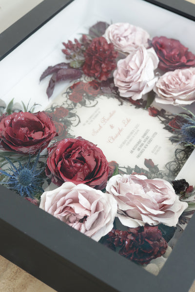 LOCAL PICKUP ONLY- Custom Framed Floral Preservation Shadow Box 10x12 (with Airbrush Color-Correction)