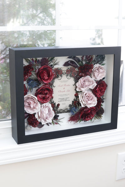 LOCAL PICKUP ONLY- Custom Framed Floral Preservation Shadow Box 10x12 (with Airbrush Color-Correction)