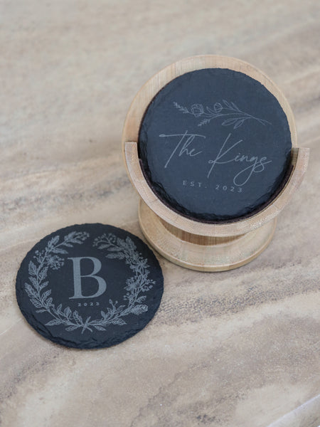 Custom Engraved Slate Coasters