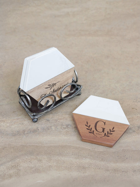 Custom Engraved Hexagon Coasters
