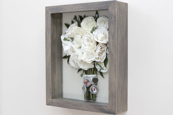 LOCAL PICKUP ONLY- Custom Framed Floral Preservation Shadow Box 10x12 (with Airbrush Color-Correction)