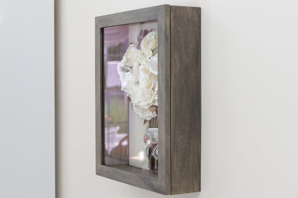 LOCAL PICKUP ONLY- Custom Framed Floral Preservation Shadow Box 10x12 (with Airbrush Color-Correction)