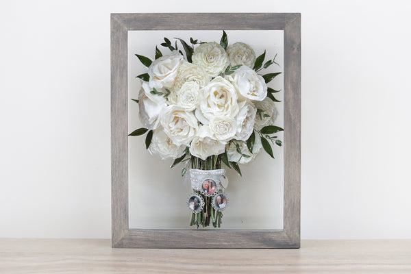 LOCAL PICKUP ONLY- Custom Framed Floral Preservation Shadow Box 10x12 (with Airbrush Color-Correction)
