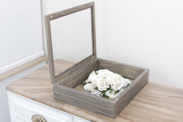 LOCAL PICKUP ONLY- Custom Framed Floral Preservation Shadow Box 10x12 (with Airbrush Color-Correction)