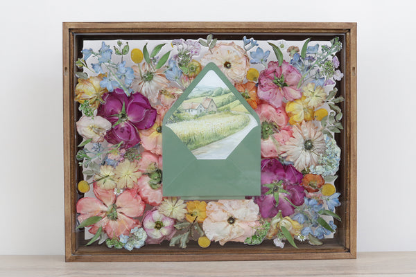 LOCAL PICKUP ONLY- Custom Framed Floral Preservation Shadow Box 10x12 (with Airbrush Color-Correction)