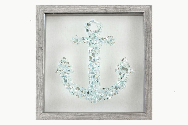 Anchor Sea Glass Resin Art (Turquoise), 10x10