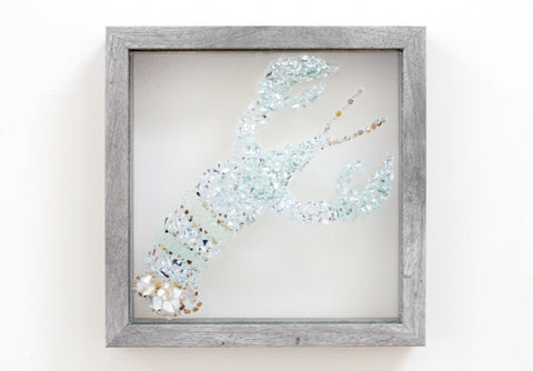 Lobster Sea Glass Resin Art, 10x10