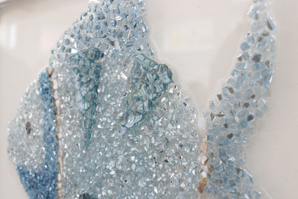 Large Fish Sea Glass Resin Art, 18x22