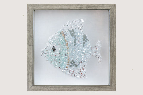 Fish Sea Glass Resin Art, 10x10