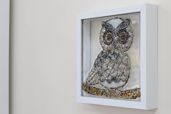 Owl Glass Resin Art, 10x10